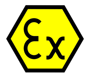 ATEX LOGO Ex within a yellow hexagon