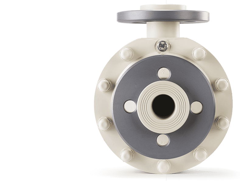 End suction centrifugal pumps constructed of thermoplastics