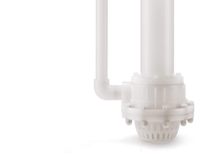 Plastic vertical pumps with no intemediate supports