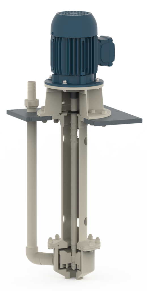 Pompa verticale in plastica senza bussole per liquidi sporchi