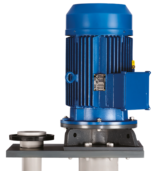 Chemical duty pumps with anticorrosion motor fans and double-raw angular contact balls bearings