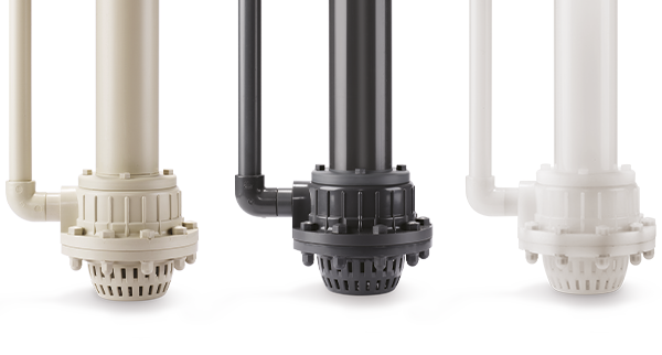 Chemical vertical pumps in PP, PVC, PVDF