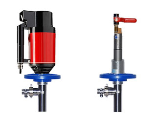 ATEX-compliant barrel pumps in metal for solvents and industrial liquids