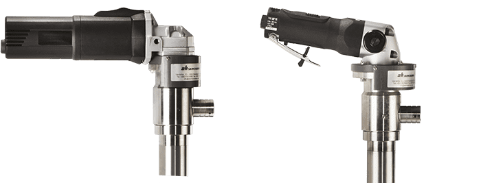 Air-operated or electric metal drum pumps for use with solvents or flammable liquids