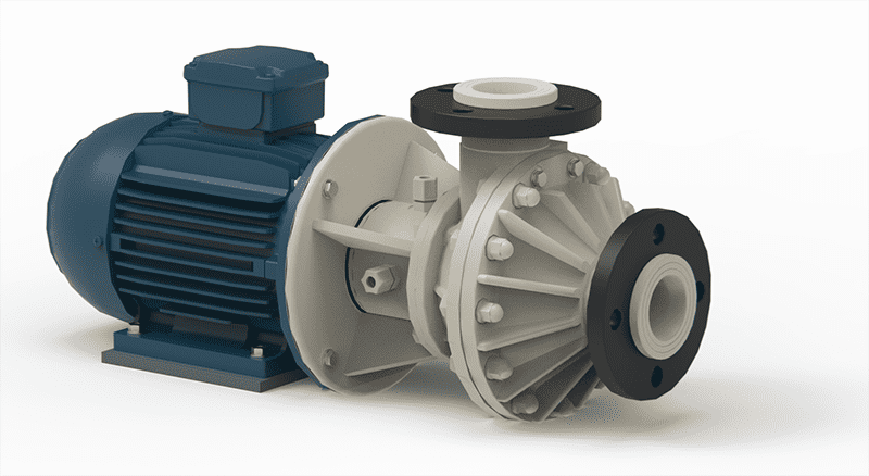 Chemical pumps fitted with open circuit dual mechanical seal