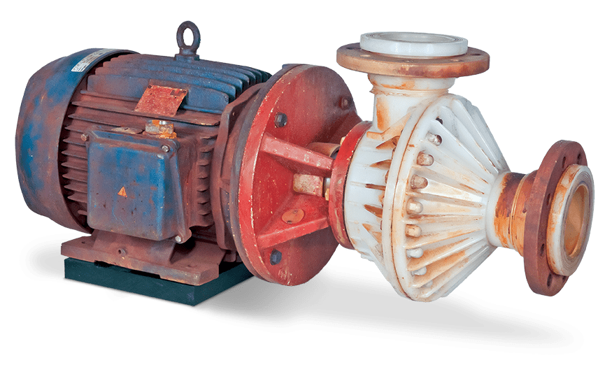 Chemically resistant mechanical seal pump for handling ferric chloride