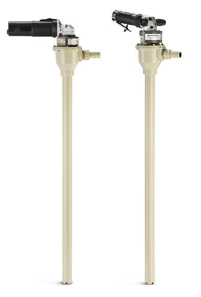 Drum and barrel pumps with corrosion-free thermoplastic tube