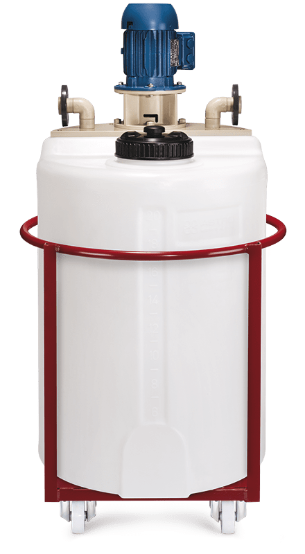Portable descalers to pump acidic descaling chemicals